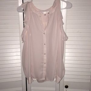 Light pink Off the shoulder sleeved tank